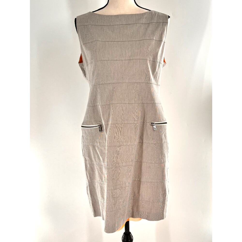 women's Sz 14 Marc New York Andrew Mark Sleeveless sheath dress Zipper pocket